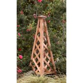 Copper Clad 4-ft. Cedar Wood Pyramid Obelisk Trellis