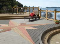 A great outdoor deck built with composite material.