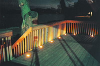 Picture of a deck using recessed deck lighting kit.